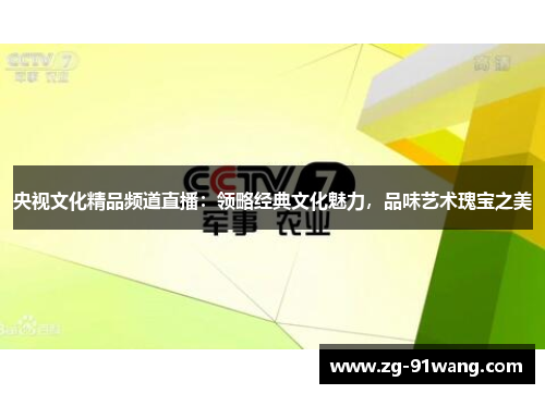 央视文化精品频道直播：领略经典文化魅力，品味艺术瑰宝之美